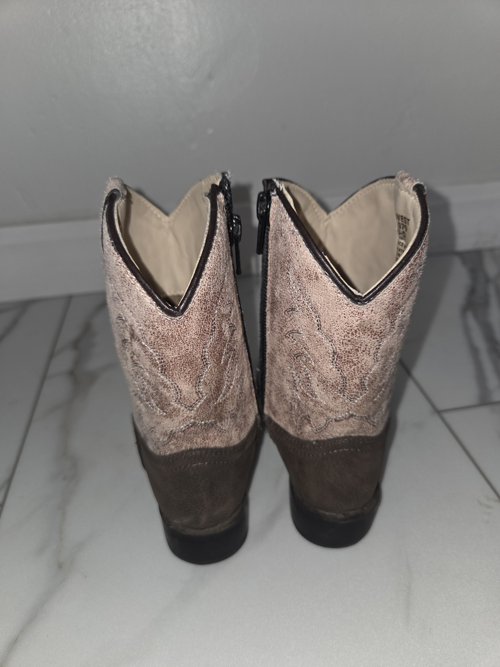 OLD WEST Toddler Girl's Pink Glitter Cowgirl Boots - Picture 4 of 4